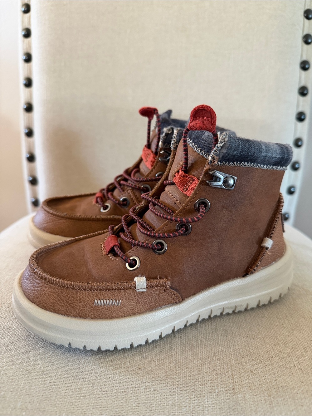 Hey Dude Kids Youth Bradley Classic Outdoor Lace-Up Boots Brown Size 11/C11